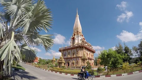 Timlaps at Wat Chalong Buddhist Temple Stock Footage 119549436