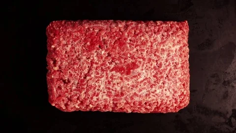 Timlapse defrosting of ground beef Stock Footage 73545218