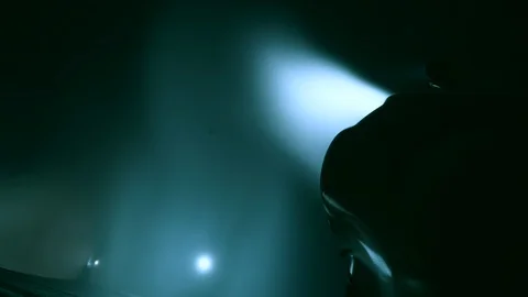 Timlipse of Snow making system. A snow cannon sprays water and makes snow Stock Footage 124277975