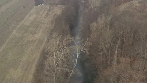 Timok river rural scene in Eastern Serbia 4K drone video Stock Footage 102783772