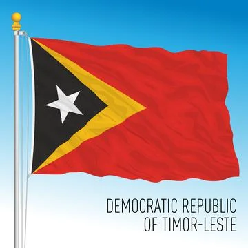 Timor East official national flag, asia Stock Illustration