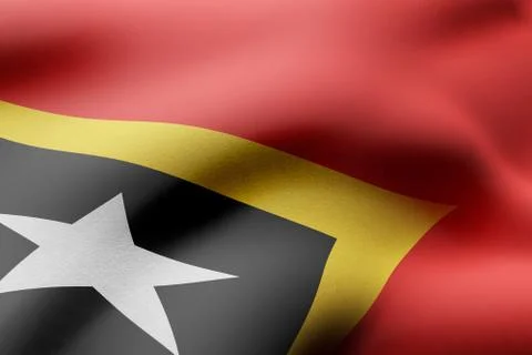 Timor-Leste 3d flag Stock Illustration