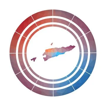 Timor-Leste badge. Bright gradient logo of country in low poly style. Multi.. Illustrazione stock