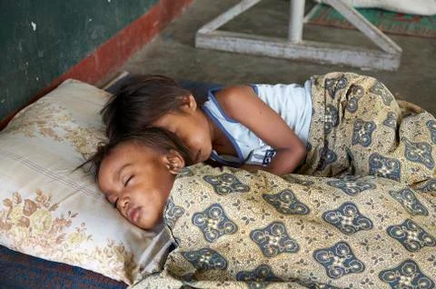 Timor leste camp for internally displaced people Stock Photos