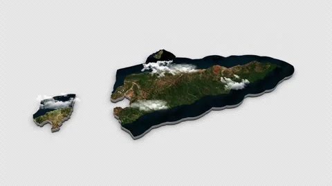Timor Leste (East Timor) 3D Country Map Animation Transparent Alpha Stock Footage 277848943