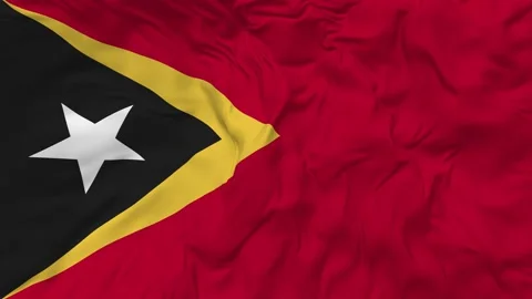 Timor Leste, East Timor Flag Seamless Looping Background Waving Slow Motion Stock Footage 234115383