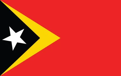 Timor Leste flag vector graphic. Rectangle Timorese flag illustration. Timor  Illustrazione stock