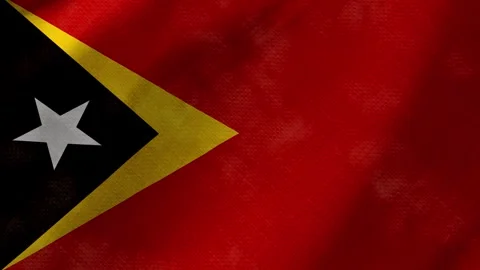 Timor leste flag waving background with real fabric texture Stock Footage 291919345