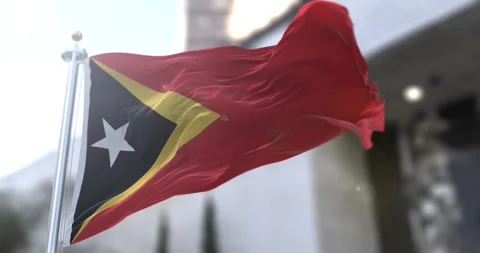 Timor-leste-flag-waving-seamless-loop-4k-60fps Stock Footage 331536353