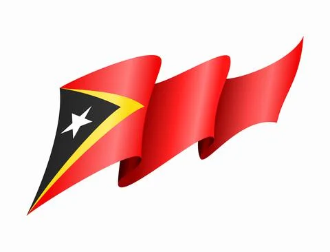 Timor-Leste flag wavy abstract background. Vector illustration. Stock Illustration