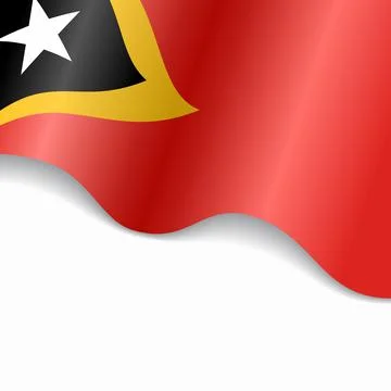 Timor-Leste flag wavy abstract background. Vector illustration. Stock Illustration