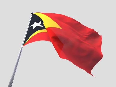 Timor leste flying flag isolate on white background. Stock Illustration