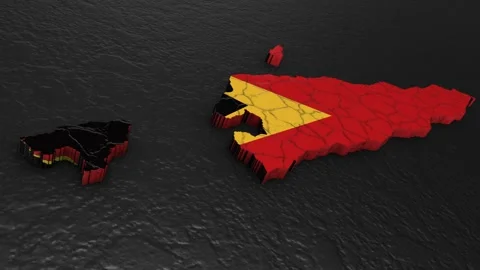 Timor Leste map 3d. 3d map of East Timor. Stock Footage 275853002