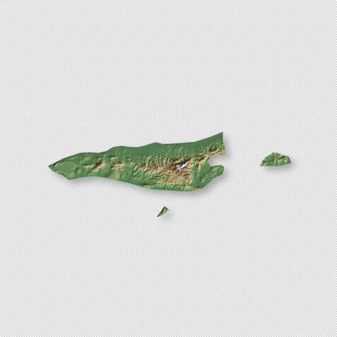 Timor-Leste Rotating 3D Relief Map Seamless Loop, Alpha Channel 4K Stock Footage 340719626
