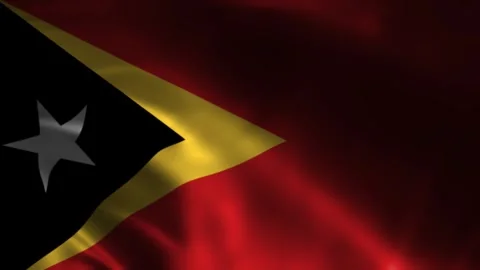 Timor-Leste Waving Flag. Flag of Timor-Leste Waving Animation. Stock Footage 263839287
