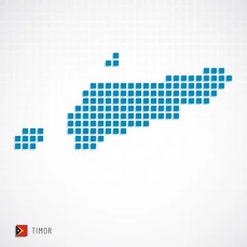 Timor map and flag icon Stock Illustration