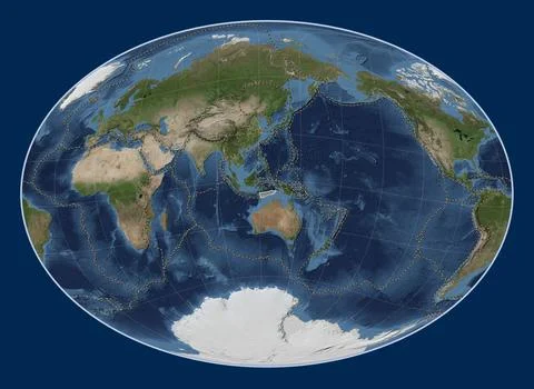 Timor tectonic plate. Satellite. Fahey Oblique. Boundaries Stock Illustration