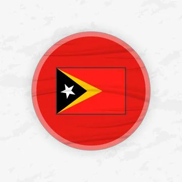 Timorese Flag in a Circular Emblem Design, Abstract Round Sticker Illustratio Иллюстрация