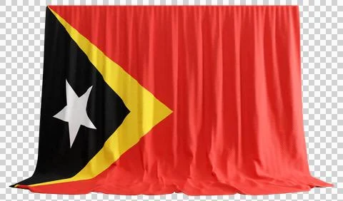 Timorese Flag Curtain in 3D Rendering East Timor's Rich Heritage Stock Illustration