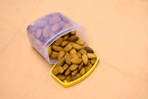 Tin of Almonds Stock Photos
