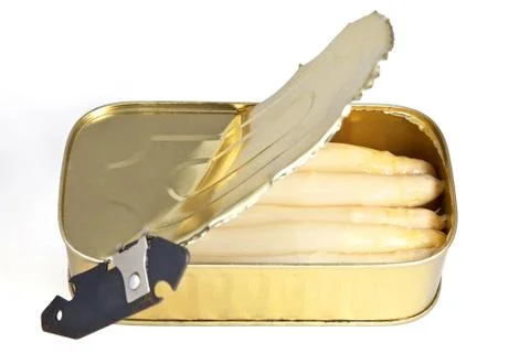 Tin of asparagus Stock Photos