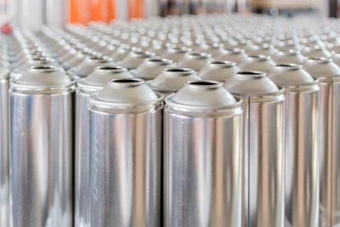 Tin blank tubes in rows Stock Photos