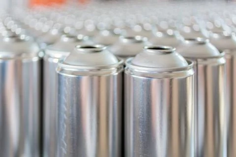 Tin blank tubes in rows Stock Photos