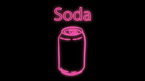 Tin bottle on black background, vector illustration, neon. bottle for drinks  Stock Illustration