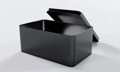 Tin box with lid isolated on white background. Stock Illustration