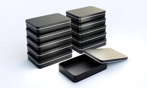 TIN BOXES Stock Illustration