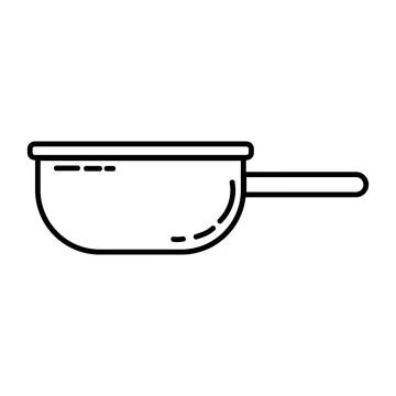 Tin camping plate flat line icon. Metal utensil element vector stock isolated Stock Illustration