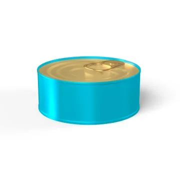 Tin Can 3D Rendering blank in Blue and Gold Stock Illustration