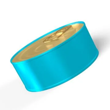 Tin Can 3D Rendering blank in Blue and Gold Stock Illustration