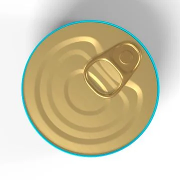 Tin Can 3D Rendering blank in Blue and Gold Stock Illustration