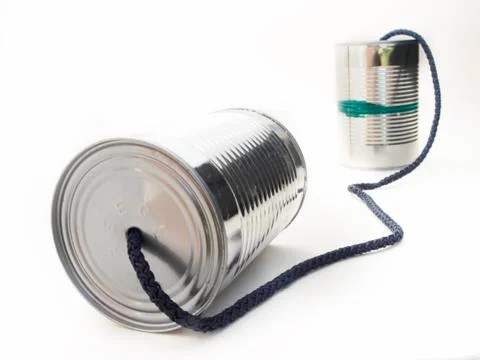 Tin can commication Stock Photos