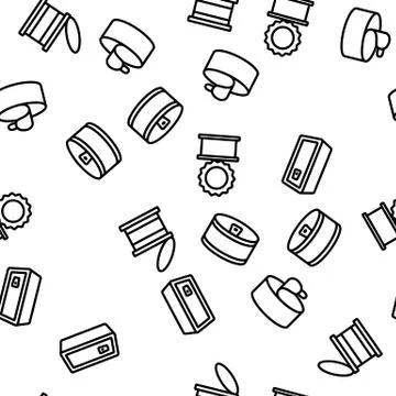 Tin Can Container Vector Seamless Pattern Illustrazione stock