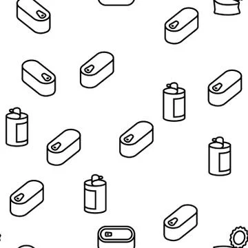 Tin Can Container Vector Seamless Pattern イラスト素材
