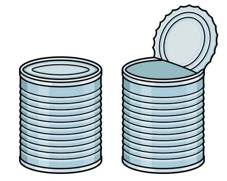 Tin can drawing set Stock Illustration