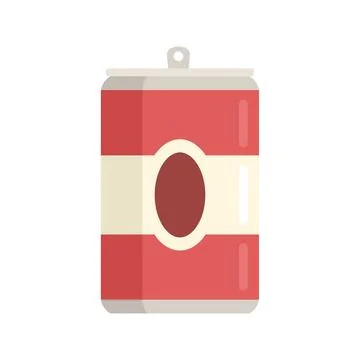 Tin can drink icon flat vector. Food snack 스톡 일러스트