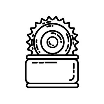 Tin can flat line icon. Canned food camping or hiking element vector stock is Stock Illustration