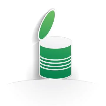 Tin can icon paper Stock Illustration