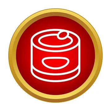 Tin can icon with pull tab on red button イラスト素材