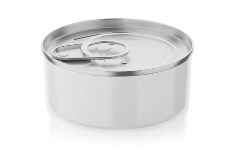 Tin can isolated on white background. 3D rendering. Stock Illustration