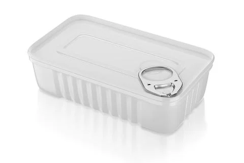 Tin can isolated on white background. 3D rendering. 库存插图