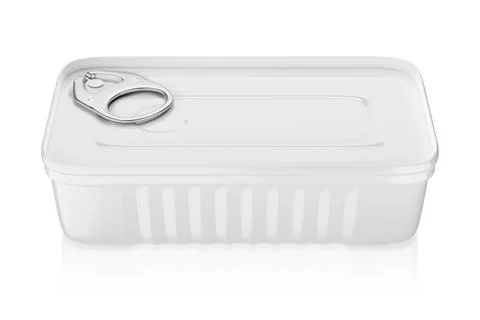 Tin can isolated on white background. 3D rendering. Stock Illustration
