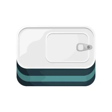 A tin can with a label. 3D vector illustration. Illustrazione stock