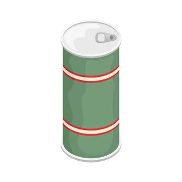 A tin can with a label. 3D vector illustration. Ilustração Stock