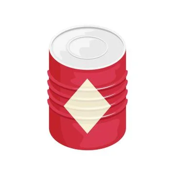 A tin can with a label. 3D vector illustration. Stock Illustration