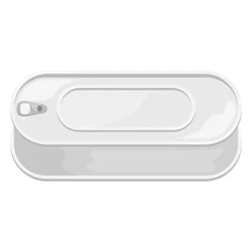 A tin can with a label. 3D vector illustration. Illustrazione stock