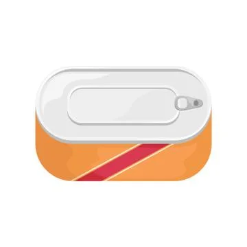 A tin can with a label. 3D vector illustration. Stock Illustration